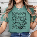Large Light Green Touch Down Season Football Comfort Colors Tee, Trendy Game Day Collage Printed Tee, Football Season Shirt 