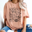  Touch Down Season Football Comfort Colors Tee, Trendy Game Day Collage Printed Tee, Football Season Shirt 