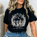  Girls Will Be Girls Witchy Comfort Colors Tee, Witch Coven Funny Printed Tee, Halloween Spooky Shirt
