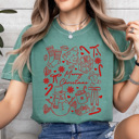 XL Light Green Merry Chirstmas Comfort Colors Tee, Holiday Printed Tee 