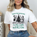 XXL White From The Window To The Walls I'm About To Deck These Halls Comfort Colors Tee, Christmas Funny Graphic Tee