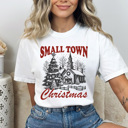 Large White Samll Town Christmas Comfort Colors Tee, Holiday Graphic Tee, Winter Wonderland Shirt 