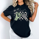  Frankenstein And Skeleton Pinky Promise Comfort Colors, Halloween Spooky Graphic Tee, Halloween Checkered Printed Tee