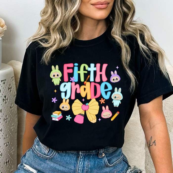 Little Monsters Back To School Grades Teacher Comfort Colors Tee, Trendy Monsters Printed Tee, BuBu Grade Tees
