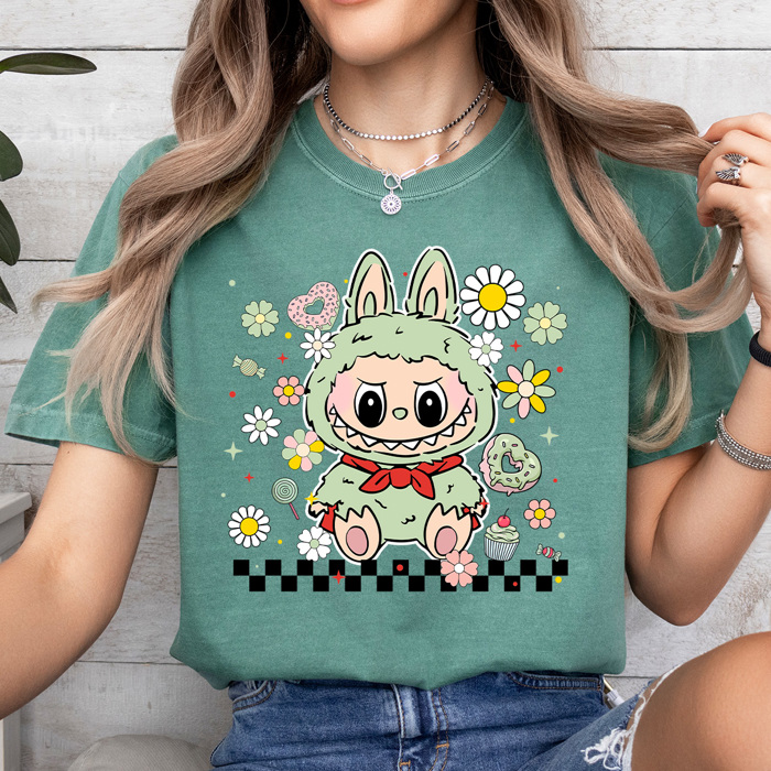 Little Monsters Toy Comfort Colors Tee, Bubu Favorites Printed Tees, Trendy Toy Shirt