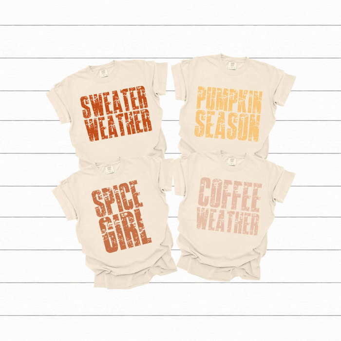 Fall Season Vibes Comfort Colors Tees, Pumpkin Season Printed Tee, Sweater Weather, Autumn Vibes, Spice Girl, Coffee Weather 