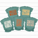 XXL Light Green Fall Season Vibes Comfort Colors Tees, Pumpkin Season Printed Tee, Sweater Weather, Autumn Vibes, Spice Girl, Coffee Weather 