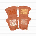  Fall Season Vibes Comfort Colors Tees, Pumpkin Season Printed Tee, Sweater Weather, Autumn Vibes, Spice Girl, Coffee Weather 