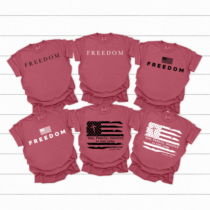 Freedom Comfort Colors Tees, Free Speech Graphic Tee, God Family Country Printed Tee 