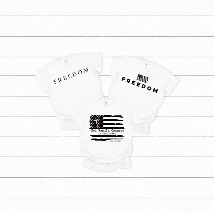 Freedom Comfort Colors Tees, Free Speech Graphic Tee, God Family Country Printed Tee 