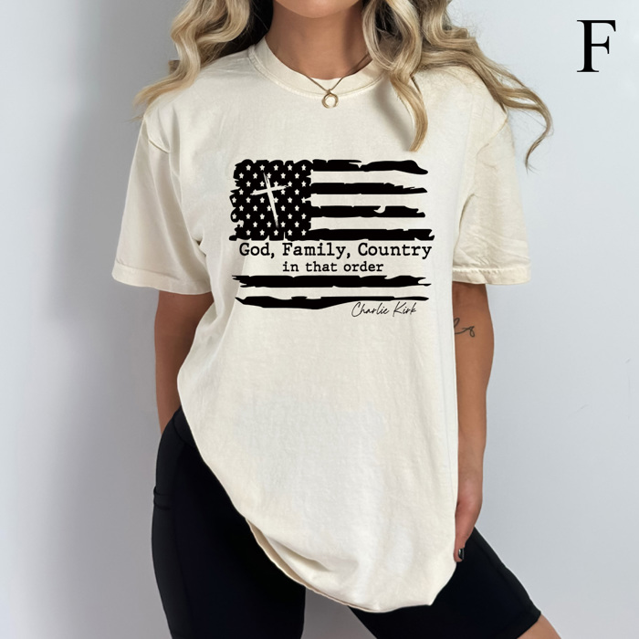 Freedom Comfort Colors Tees, Free Speech Graphic Tee, God Family Country Printed Tee 