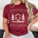 XL Maroon For God So Loved The World Graphic Tee, Chirstmas, Birth Of Jesus Holiday Shirt 
