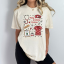 Medium Ivory Merry And Caring Christmas Comfort Colors Tee, Nurse Holiday Graphic Tee, Christmas Doctor Shirt 