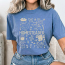 Medium Blue Jean Homesteader Comfort Colors Tee, Farm Life Graphic Tee, Homemaker Shirt 