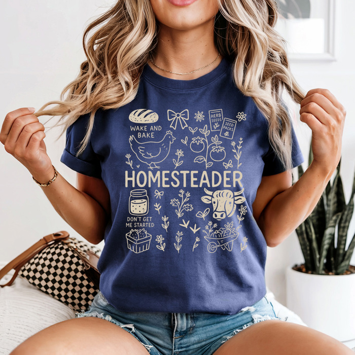 Homesteader Comfort Colors Tee, Farm Life Graphic Tee, Homemaker Shirt 