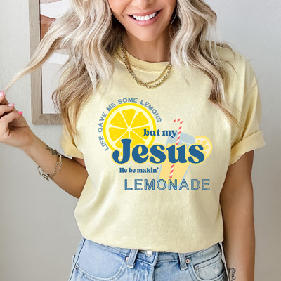 Jesus Be Making Lemonade Comfort Colors Tee, Jesus Spring Graphic Tee, Worship Easter Shirt 