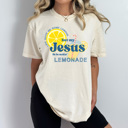 Small Ivory Jesus Be Making Lemonade Comfort Colors Tee, Jesus Spring Graphic Tee, Worship Easter Shirt 