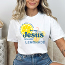 Large White Jesus Be Making Lemonade Comfort Colors Tee, Jesus Spring Graphic Tee, Worship Easter Shirt 