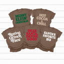 XL Espresso Funny Christmas Holiday Comfort Colors Tee, Family Graphic Tees, Santa Shirts 