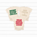 Large Ivory Funny Christmas Holiday Comfort Colors Tee, Family Graphic Tees, Santa Shirts 