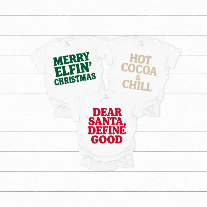 Funny Christmas Holiday Comfort Colors Tee, Family Graphic Tees, Santa Shirts 