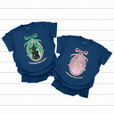 Small Navy Change For The Good Comfort Colors, Green Witch, Pink Witch, Trendy Printed Tee, Pink And Green Graphic Tee