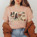  Vintage Christmas Character Mama Graphic Tee, Mimi Holiday Tee, Vintage Holiday Nana Shirt, Gigi Christmas Shirt