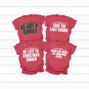 XXL Crimson Most Likely To Christmas Comfort Colors Tee, Funny Holiday Tee, Christmas Day Matching Shirts