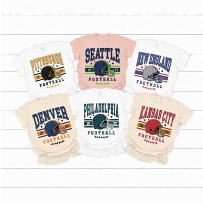 Vintage Football Team Comfort Colors Tee, Team Spirit Graphic Tee, Football Season Shirt 
