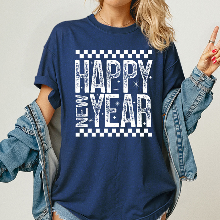 Happy New Year Comfort Colors Tee, New Year Crew Shirt, Hello 2026 Graphic Tee