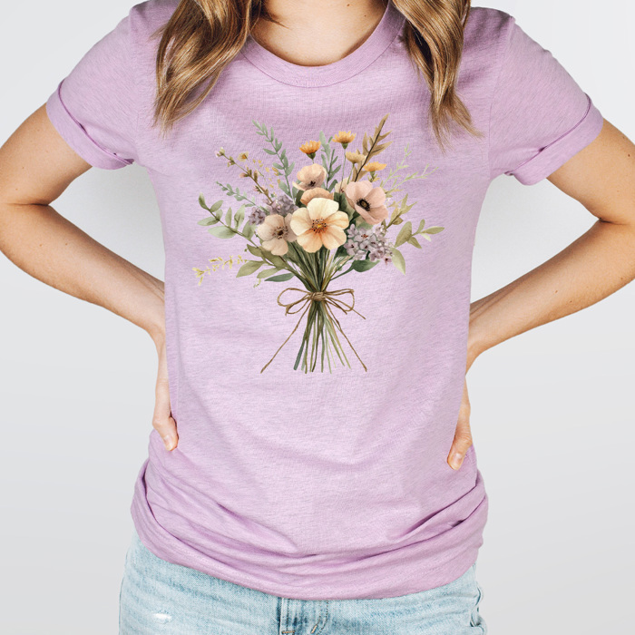 Vintage Flower Bouquet Graphic Tee, Retro Floral Shirt, Spring Flowers Tee