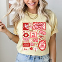 Large Butter Valentines Girly Comfort Colors Tee, Cupid Lover Graphic Tee, V-Day Cake Shirt
