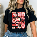  Valentines Girly Comfort Colors Tee, Cupid Lover Graphic Tee, V-Day Cake Shirt