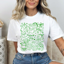 Small White Patrick's Day Collage Comfort Colors Tee, Lucky Shamrock Graphic Tee, St Patty's Day Shirt  