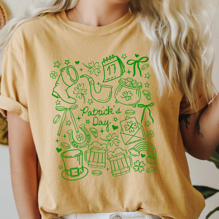 Patrick's Day Collage Comfort Colors Tee, Lucky Shamrock Graphic Tee, St Patty's Day Shirt  