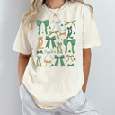 XXL Ivory Green Coquette Bow St Patrick's Day Comfort Colors Tee, Lucky Shamrock And Bows Graphic Tee