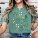 Large Light Green Green Coquette Bow St Patrick's Day Comfort Colors Tee, Lucky Shamrock And Bows Graphic Tee