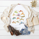 Small White Fairy Tale Princess Crown Graphic Tee, Theme Park Princess Printed Shirt, Theme Park Vacation Tee
