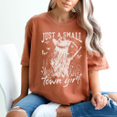 Small Yam Just a Small Town Girl Comfort Colors Tee, Country Western Graphic Tee, Cowgirl Shirt 
