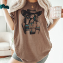 Large Espresso Western Cowgirl Comfort Colors Tee, Country Cowgirl Graphic Tee