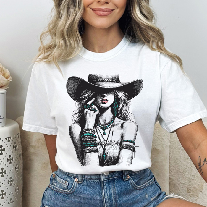 Western Cowgirl Comfort Colors Tee, Country Cowgirl Graphic Tee