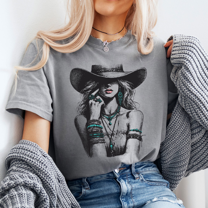Western Cowgirl Comfort Colors Tee, Country Cowgirl Graphic Tee