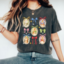 XL Pepper Easter Bunnies Coquette Frames Comfort Colors Tee, Girly Bunny Graphic Tee, Cute Easter Tee
