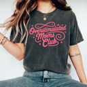  Overstimulated Moms Club Comfort Colors Tee, Mom Life Graphic Tee, Motherhood Tee
