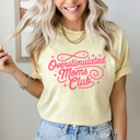 Medium Butter Overstimulated Moms Club Comfort Colors Tee, Mom Life Graphic Tee, Motherhood Tee