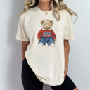  Jesus Loves Me Teddy Graphic Tee, Trendy Teddy Bear Shirt, Jesus Teddy Comfort Colors