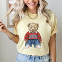 XXL Butter Jesus Loves Me Teddy Graphic Tee, Trendy Teddy Bear Shirt, Jesus Teddy Comfort Colors