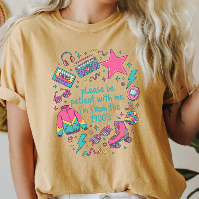 Please Be Patient With Me I'm From The 1900's Graphic Tee, Funny Retro Adult Shirt, Comfort Colors Tee 