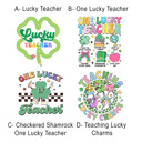  One Lucky Teacher Shamrock Comfort Colors Tee, Teaching Lucky Charms Shirt, St. Patrick's Day Graphic Tee