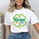  One Lucky Teacher Shamrock Comfort Colors Tee, Teaching Lucky Charms Shirt, St. Patrick's Day Graphic Tee